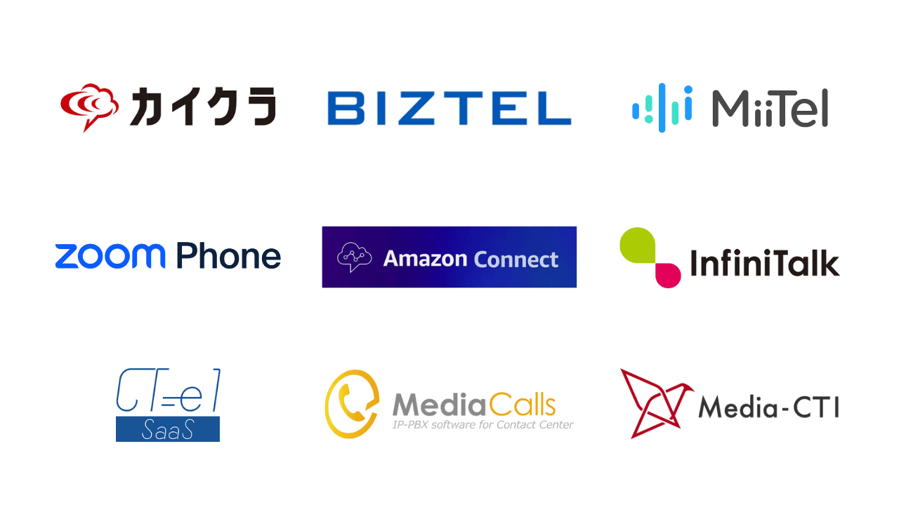 現在の電話番号も使えて、主要CTIサービスと連携可能